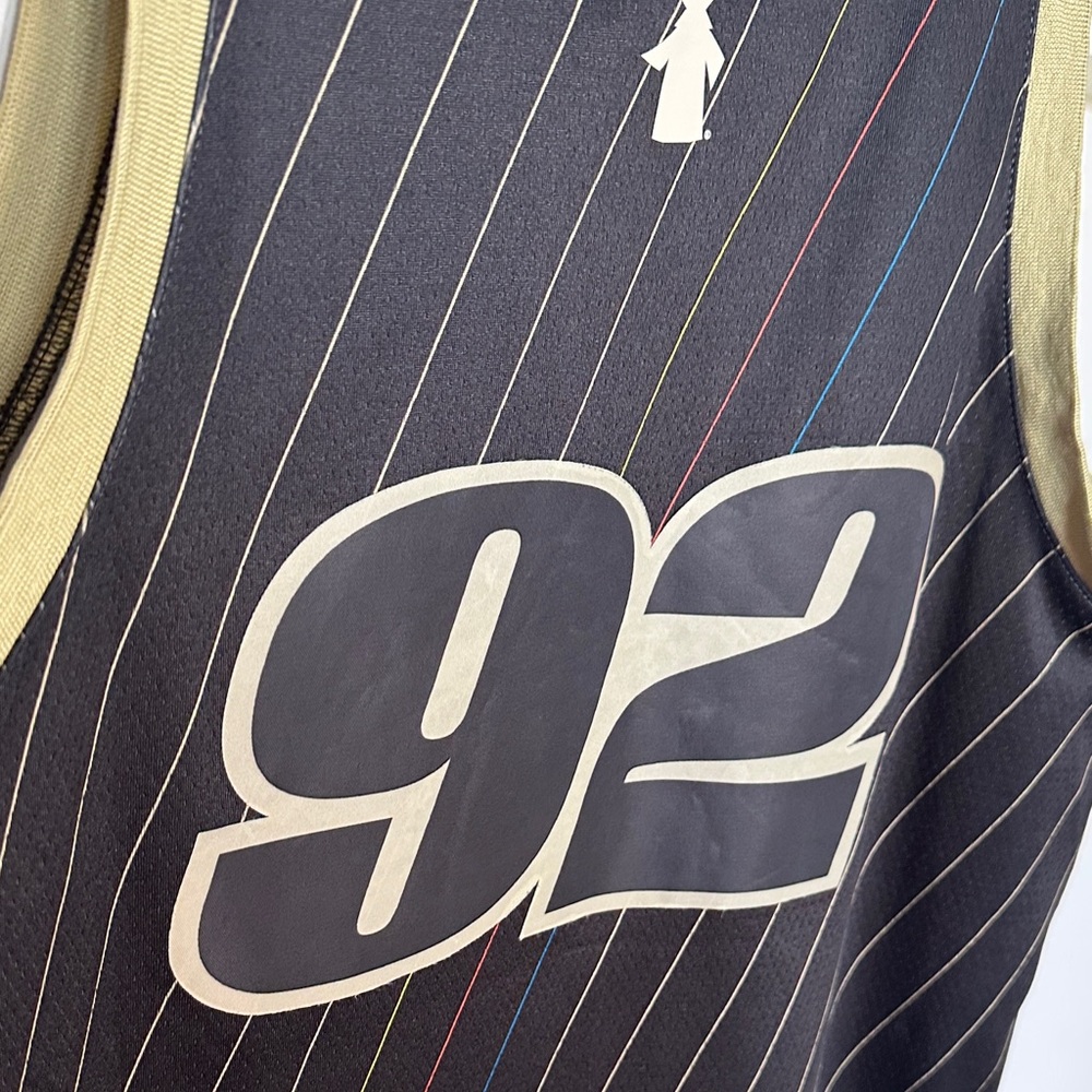 Dutch Bros Mens Black and Tan Basketball Jersey Size M - Picture 6 of 10